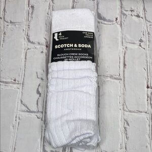 Scotch & Soda Classic White Crew Socks - 4 Pack